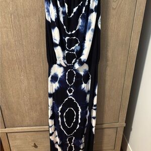 Young Fabulous and Broke. Blue and White Tie-Dye Maxi Dress